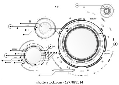 Vector circuit board cyber security on white background with map and password to log in system  for technology background