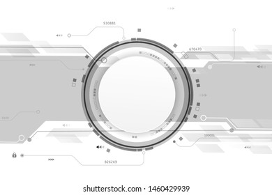 Vector circuit board cyber security on white background with map and password to log in system  for technology background