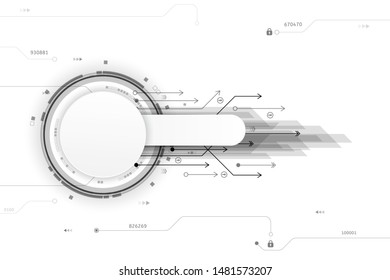 Vector circuit board cyber security on white background with password to log in system  for technology background
