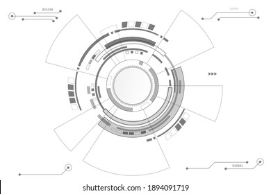 Vector circuit board cyber security on white background for technology background