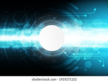 Ciberseguridad de placa de circuito de vectores en pantalla de color azul oscuro para el fondo de la tecnología