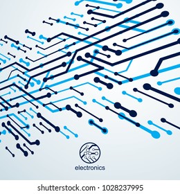 Vector circuit board, digital technologies abstraction. Computer microprocessor scheme, futuristic design. Microprocessor scheme abstract background