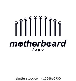 Vector circuit board, digital technologies abstraction. Computer microprocessor scheme, futuristic design. Modern technology communication logo.