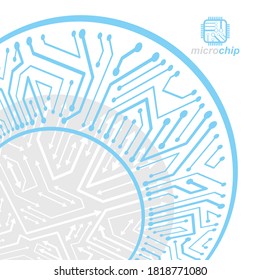 Vector circuit board, digital technologies abstraction. Computer microprocessor scheme, futuristic design. Microprocessor scheme abstract background