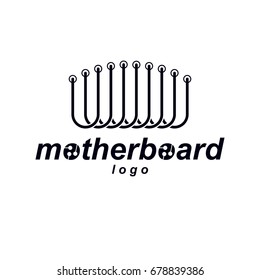 Vector circuit board, digital technologies abstraction. Computer microprocessor scheme, futuristic design. Modern technology communication logo.