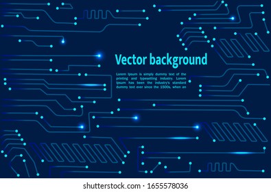 Vector Circuit Board. Digital technology blue background