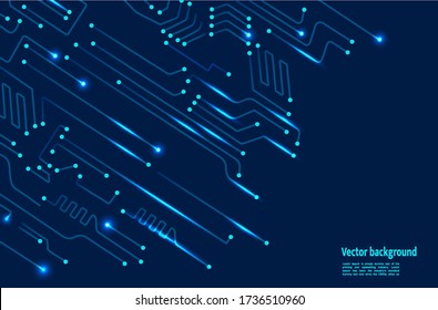 Vector Circuit Board. Digital technology blue background