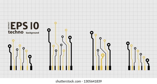 Vector circuit board elements on grid