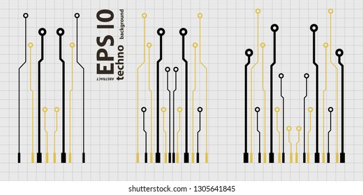 Vector circuit board elements on grid