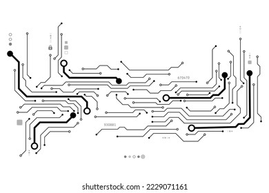 Vector circuit board frame with blank space and security communication concept for technology background