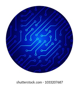Vector circuit board globe symbol vector illustration
 