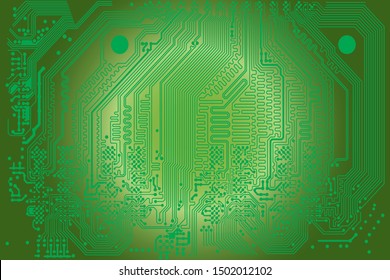 Vector circuit board green background