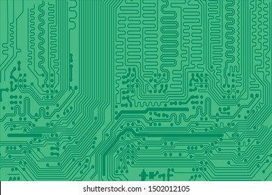 Vector circuit board green background