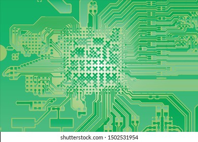 Vector circuit board green background