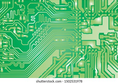 Vector circuit board green background