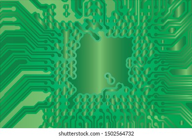 Vector circuit board green background