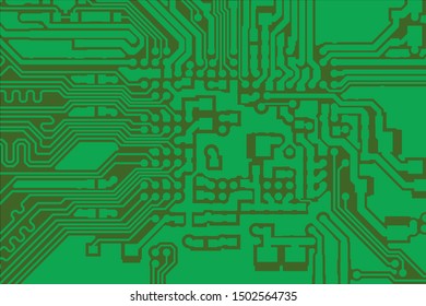 Vector circuit board green background