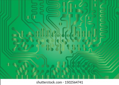 Vector circuit board green background