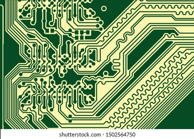 Vector circuit board green background