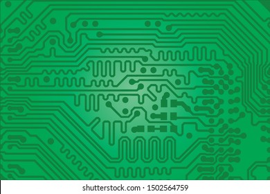Vector circuit board green background