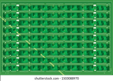 Vector circuit board green background