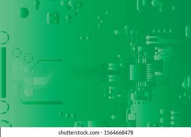Vector circuit board green background