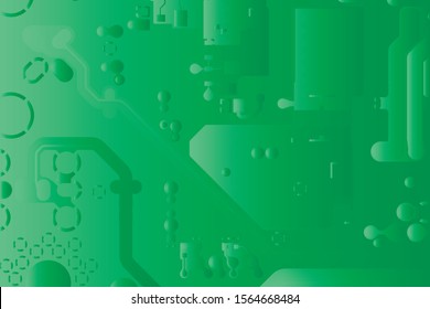 Vector circuit board green background
