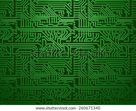 Vector circuit board green background