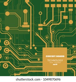 Vector circuit board illustration. Abstract technology.