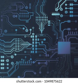 Vector circuit board illustration. Abstract technology.