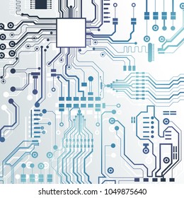 Vector circuit board illustration. Abstract technology.