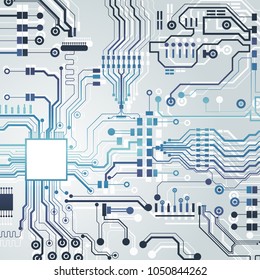 Vector circuit board illustration. Abstract technology.
