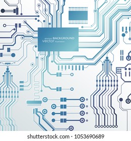 Vector circuit board illustration. Abstract technology. Microchip background. EPS 10.