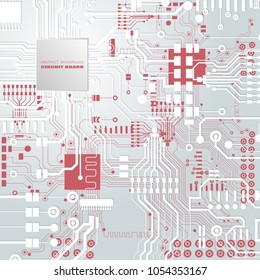 Vector circuit board illustration. Abstract technology. Microchip background. EPS 10.
