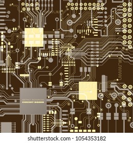 Vector circuit board illustration. Abstract technology. Microchip background. EPS 10.