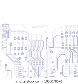 Vector circuit board illustration. Abstract technology. Microchip background.