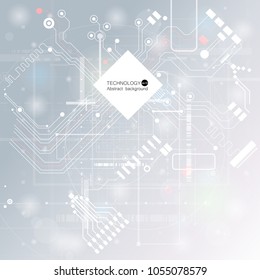 Vector circuit board illustration. Abstract technology. Microchip background.