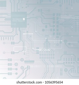 Vector circuit board illustration. Abstract technology. Microchip background.	
