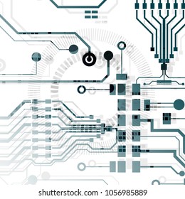 Vector circuit board illustration. Abstract technology. Microchip background. EPS 10.