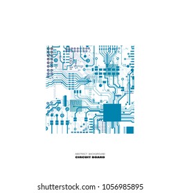Vector circuit board illustration. Abstract technology. Microchip background. EPS 10.