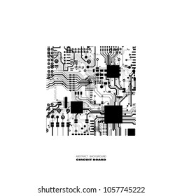 Vector circuit board illustration. Abstract technology. Microchip background. EPS 10.