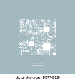 Vector circuit board illustration. Abstract technology. Microchip background. EPS 10.