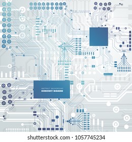 Vector circuit board illustration. Abstract technology. Microchip background. EPS 10.