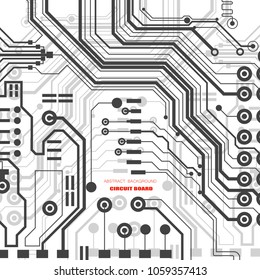 Vector circuit board illustration. Abstract technology. Microchip background. EPS 10.