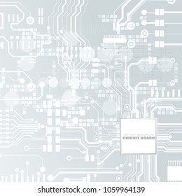 Vector circuit board illustration. Abstract technology. Microchip background.