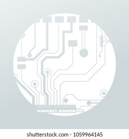 Vector circuit board illustration. Abstract technology. Microchip background.