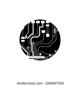 Vector circuit board illustration. Abstract technology. Microchip background.