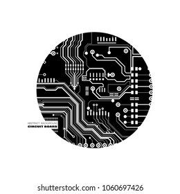 Vector circuit board illustration. Abstract technology. Microchip background.