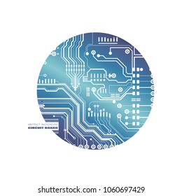 Vector circuit board illustration. Abstract technology. Microchip background.