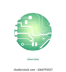 Vector circuit board illustration. Abstract technology. Microchip background.